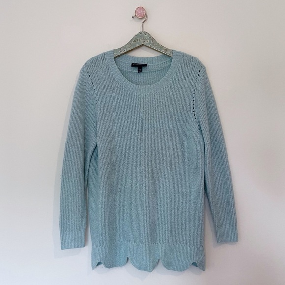 Lane Bryant Blue Scallop Hem Sweater - Picture 2 of 7